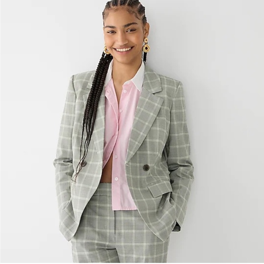 Plaid Gray Women's Blazer